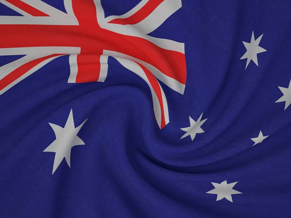 Vridna Tyg Australien Flagga Bakgrund Illustration — Stockfoto