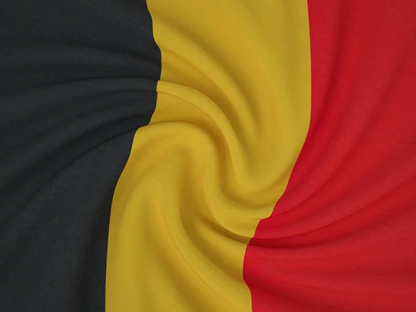 ねじれた生地ベルギー国旗の背景 3Dイラスト — ストック写真