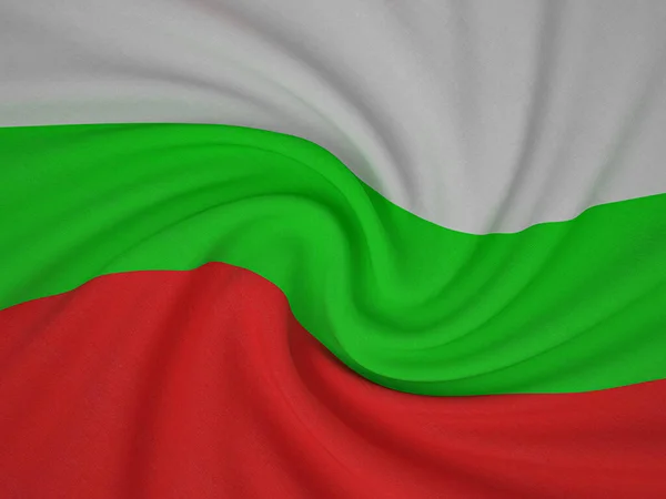 Verdrehter Stoff Bulgarien Flagge Hintergrund Illustration — Stockfoto