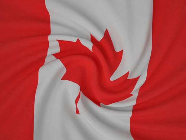 Vridna Tyg Kanada Flagga Bakgrund Illustration — Stockfoto