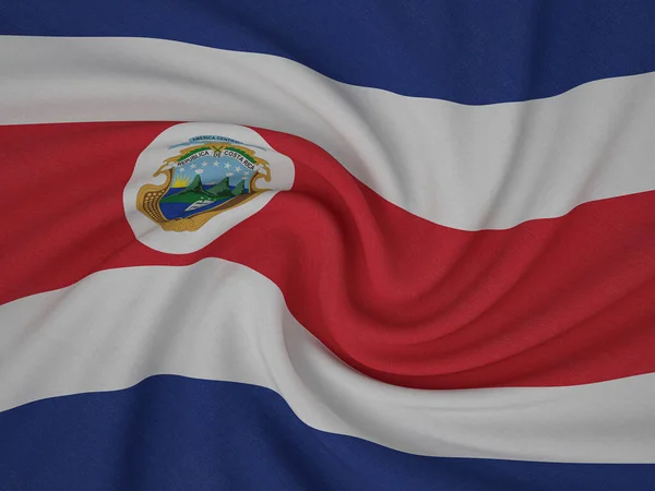 Verdrehter Stoff Costa Rica Flagge Hintergrund Illustration — Stockfoto