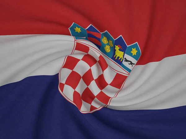 크로아티아의 깃발이 뒤틀려 — 스톡 사진
