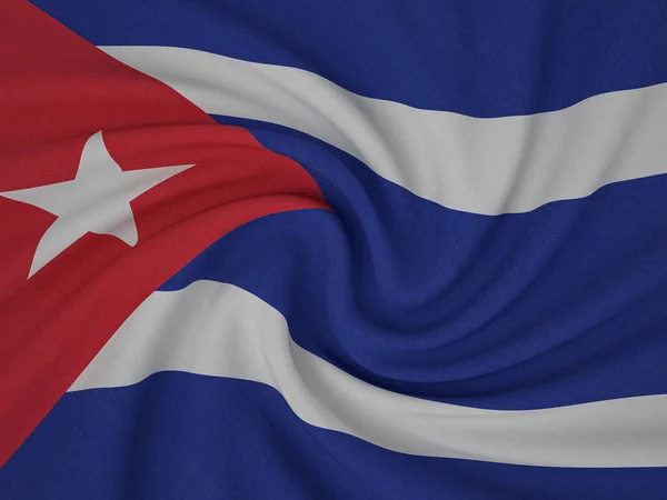 Verdrehter Stoff Kuba Flagge Hintergrund Illustration — Stockfoto