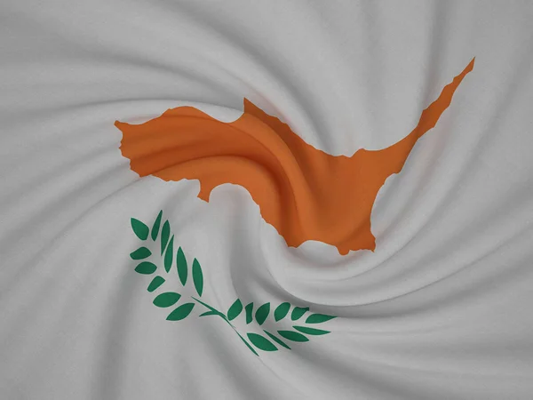 斜纹织物 塞浦路斯国旗背景 3D说明 — 图库照片
