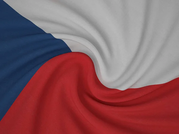 丝绒面料捷克共和国国旗背景 3D说明 — 图库照片