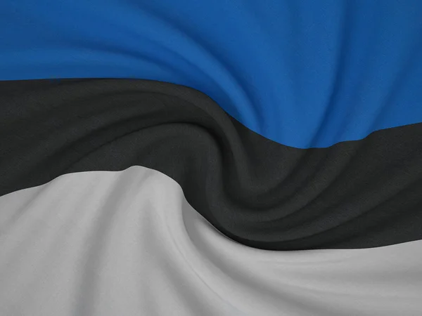 Verdrehter Stoff Estland Flagge Hintergrund Illustration — Stockfoto