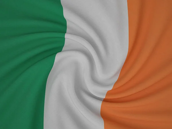 Verdraaide Stof Ierland Vlag Achtergrond Illustratie — Stockfoto