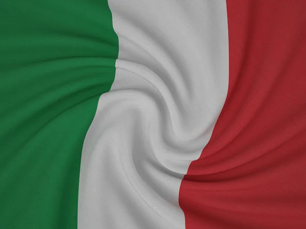 斜纹面料意大利国旗背景 3D说明 — 图库照片