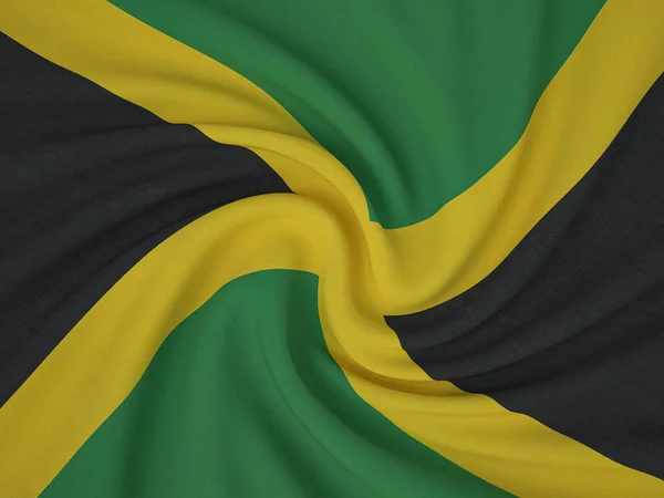 Twisted Stof Jamaica Vlag Achtergrond Illustratie — Stockfoto