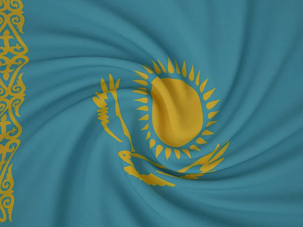 Zkroucená Tkanina Kazachstán Vlajka Pozadí Ilustrace — Stock fotografie