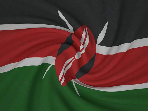 Pokroucená Tkanina Kenya Vlajka Pozadí Ilustrace — Stock fotografie