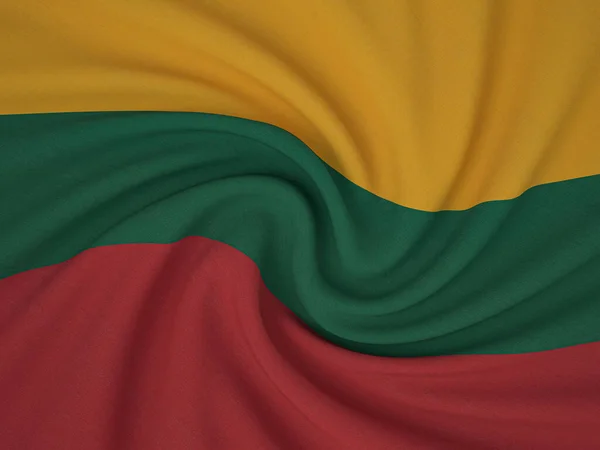 Vridna Tyg Litauen Flagga Bakgrund Illustration — Stockfoto