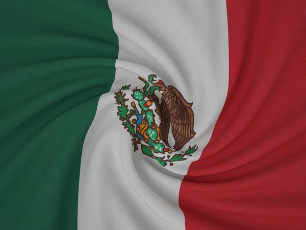 丝绒面料 墨西哥国旗背景 3D说明 — 图库照片