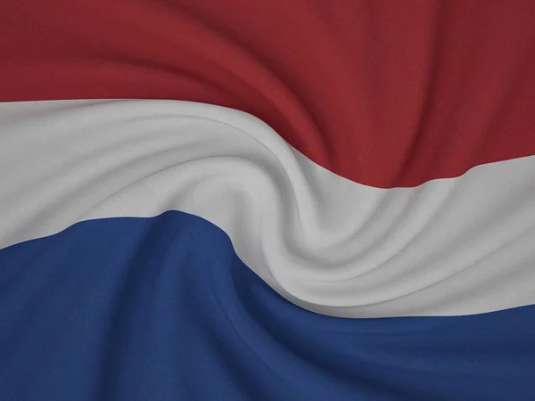 斜纹织物荷兰国旗背景 3D说明 — 图库照片