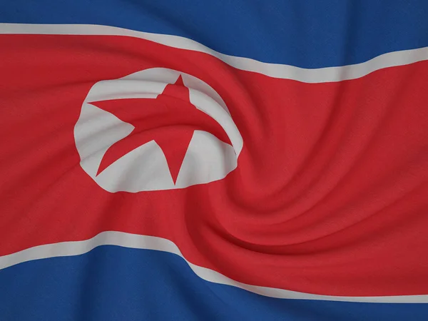 Verdrehter Stoff Nordkoreas Flagge Hintergrund Illustration — Stockfoto