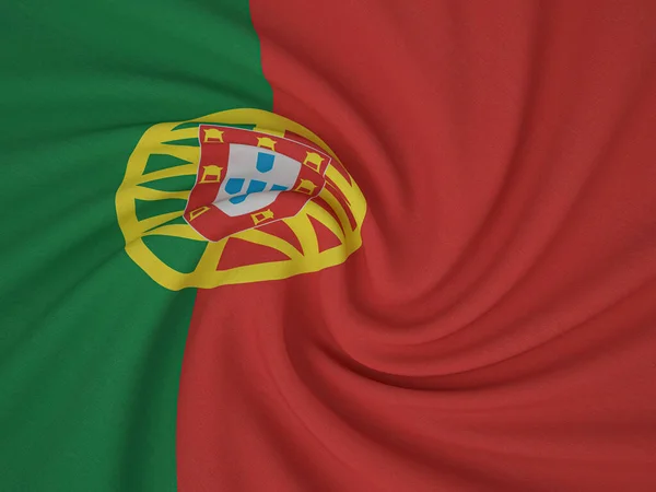 Twisted Stof Portugal Vlag Achtergrond Illustratie — Stockfoto