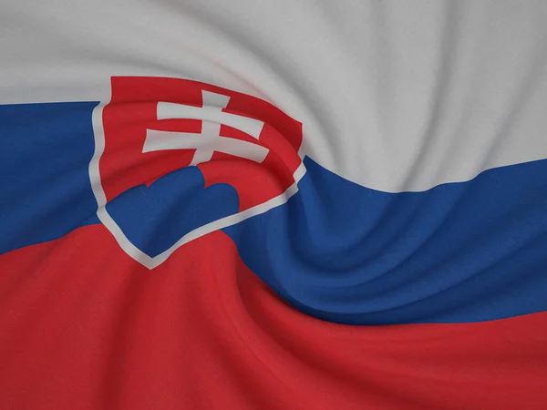 Tecido Torcido Bandeira Eslováquia Fundo Ilustração — Fotografia de Stock