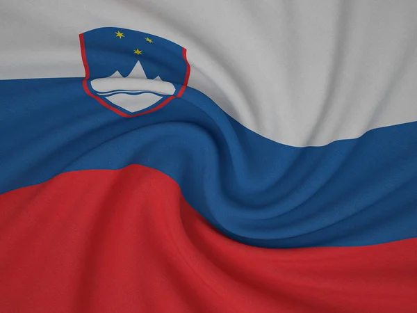 ツイスト生地スロベニアフラグの背景 3Dイラスト — ストック写真