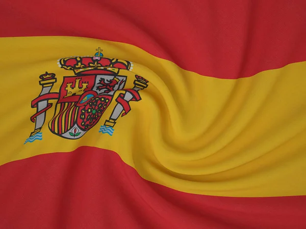 Twisted Stof Spanje Vlag Achtergrond Illustratie — Stockfoto