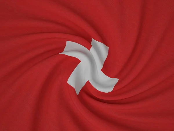 斜纹织物 瑞士国旗背景 3D说明 — 图库照片