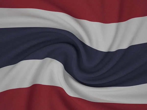 斜纹面料 泰国国旗背景 3D说明 — 图库照片