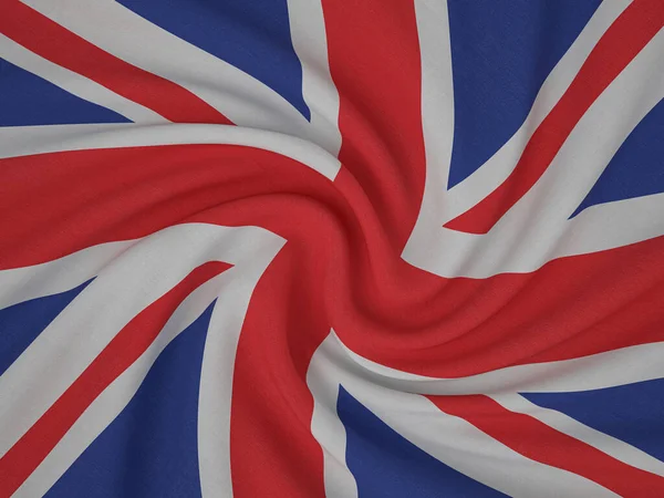Twisted Tyg Storbritannien Flagga Bakgrund Illustration — Stockfoto