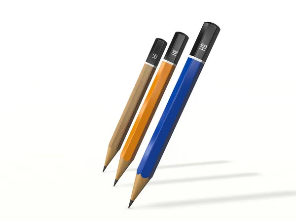 Ołówki Białym Tle Ilustracja — Zdjęcie stockowe