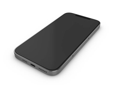 Beyaz arka planda akıllı telefon. 3d illüstrasyon.