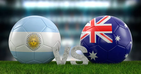 Qatar 2022 Football World Cup Argentina Australia Illustration — Stock Photo, Image