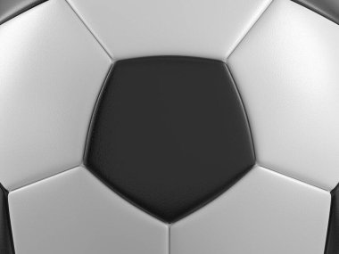 Futbol topunun yakın plan çekimi. 3d illüstrasyon.