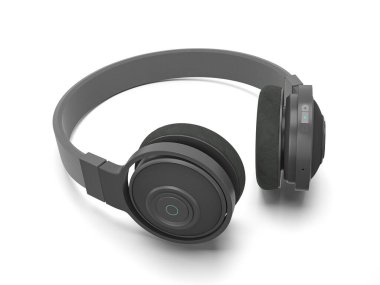 Beyaz arka planda kulaklıklar. 3d illüstrasyon.