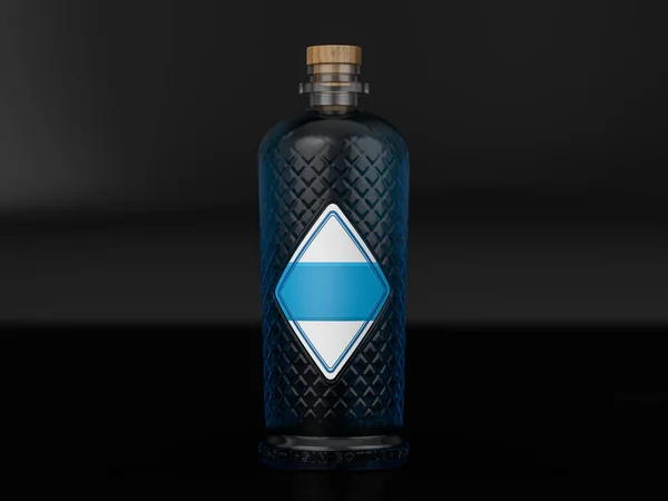 Gin bottle on a white background. 3d illustration.