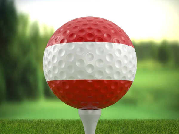 Golf Ball Austria Flag Golf Course Illustration — Stock Fotó