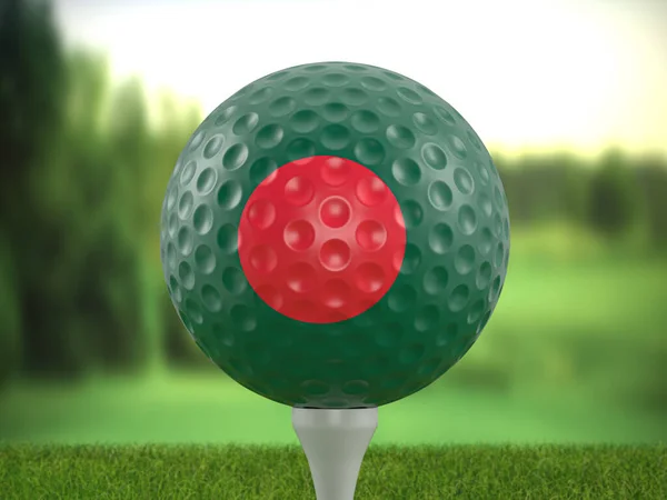 Гольф Мяч Флаг Бангладеш Поле Гольфа Иллюстрация — стоковое фото