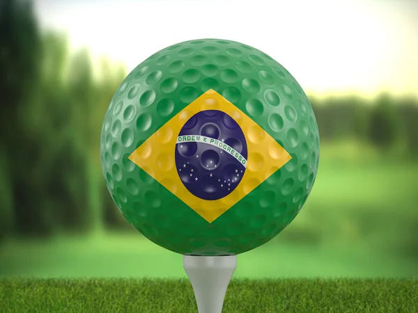 Флаг Бразилии Поле Гольфа Иллюстрация — стоковое фото