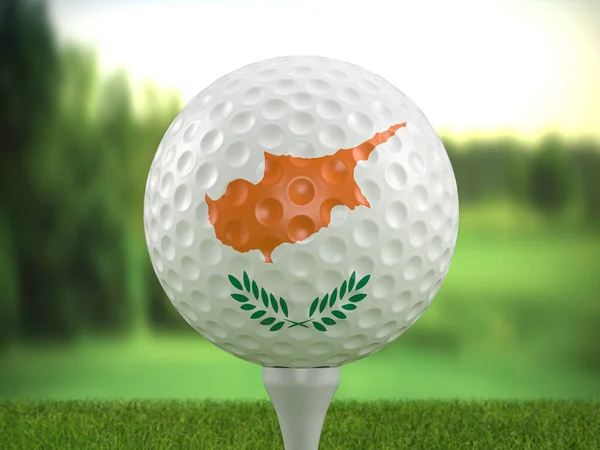 Golf Ball Cyprus Flag Golf Course Illustration — Stockfoto