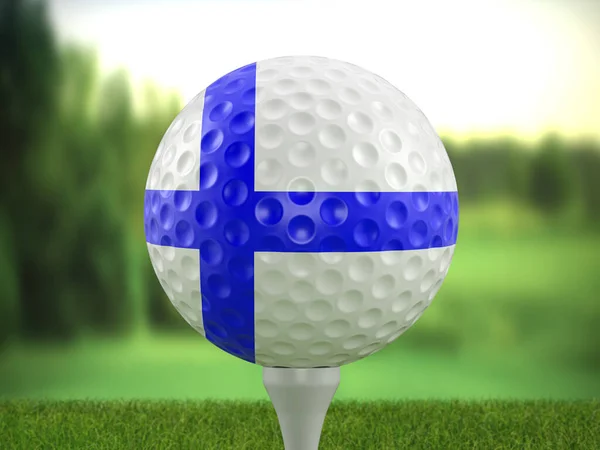Golf Ball Finland Flag Golf Course Illustration — Stockfoto