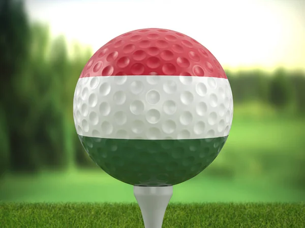 Golf Ball Hungary Flag Golf Course Illustration — Stock Fotó
