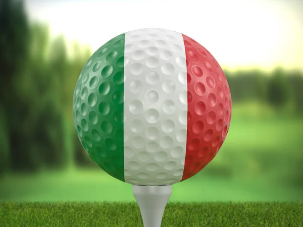 Golf Ball Italy Flag Golf Course Illustration — Stock Photo, Image