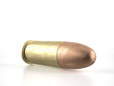 Bullet on a white background. 3d illustration.