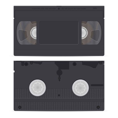 Video cassette set on a white background. Vector illustration.