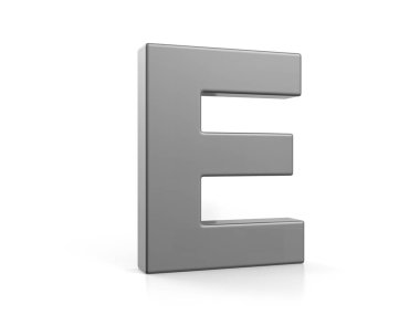 Beyaz arka planda E harfli araba boyası. 3d illüstrasyon.