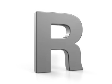 Beyaz arka planda araba boyası R harfi. 3d illüstrasyon.