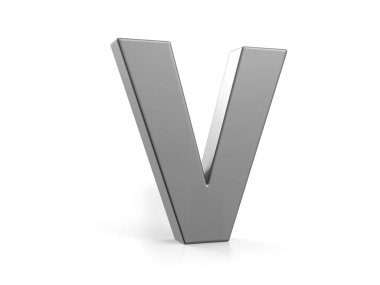 Beyaz arka planda V harfli araba boyası. 3d illüstrasyon.