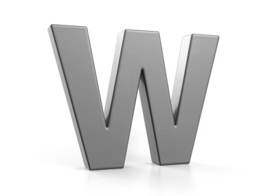 Beyaz arka planda araba boyası W harfi. 3d illüstrasyon.