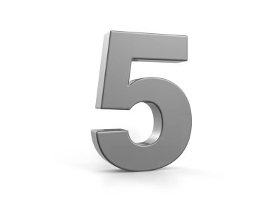 Beyaz arka planda beş numaralı araba boyası. 3d illüstrasyon.