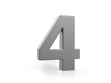 Beyaz arka planda dört numaralı araba boyası. 3d illüstrasyon.