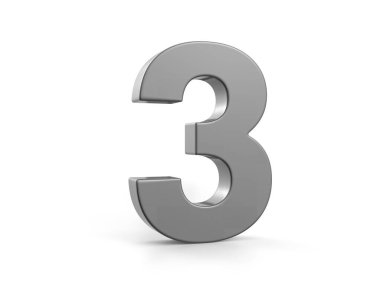 Beyaz arka planda üç numaralı araba boyası. 3d illüstrasyon.