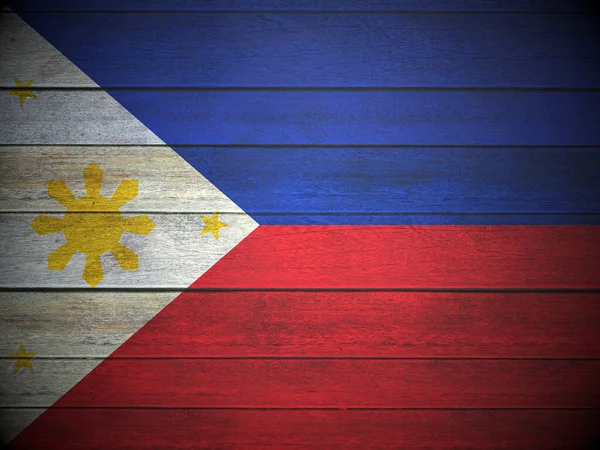Philippines Flag Painted Wooden Planks Background Illustration — Stock Photo, Image