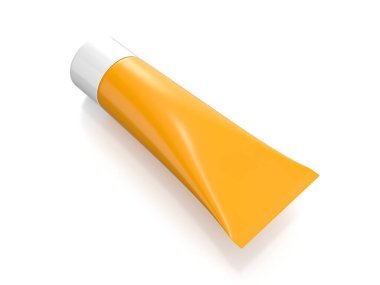 Cosmetic tube on a white background. 3d illustration.